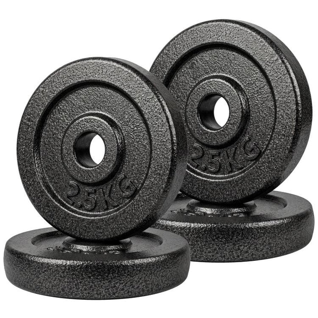 Weight Plates Set, 1 inch/2.5cm Weight Disc Pair, 4 x 2.5kg Metal Dumbbell/Barbell Plates for Home Gym
