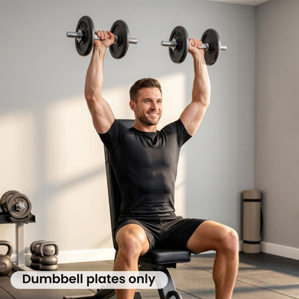 Weight Plates Set, 1 inch/2.5cm Weight Disc Pair, 4 x 2.5kg Metal Dumbbell/Barbell Plates for Home Gym