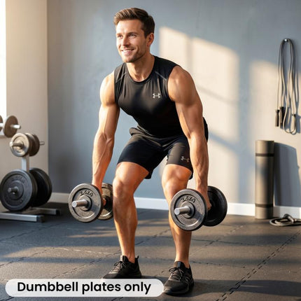 Weight Plates Set, 1 inch/2.5cm Weight Disc Pair, 4 x 2.5kg Metal Dumbbell/Barbell Plates for Home Gym
