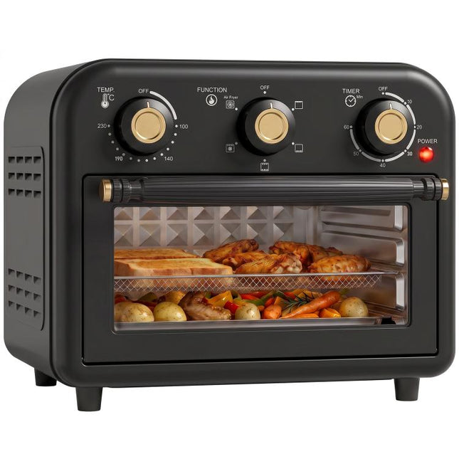 Air Fryer Toaster Oven, Convection Countertop Oven, with Adjustable Temperature and Timer, 12 L, Black