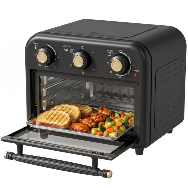 Air Fryer Toaster Oven, Convection Countertop Oven, with Adjustable Temperature and Timer, 12 L, Black