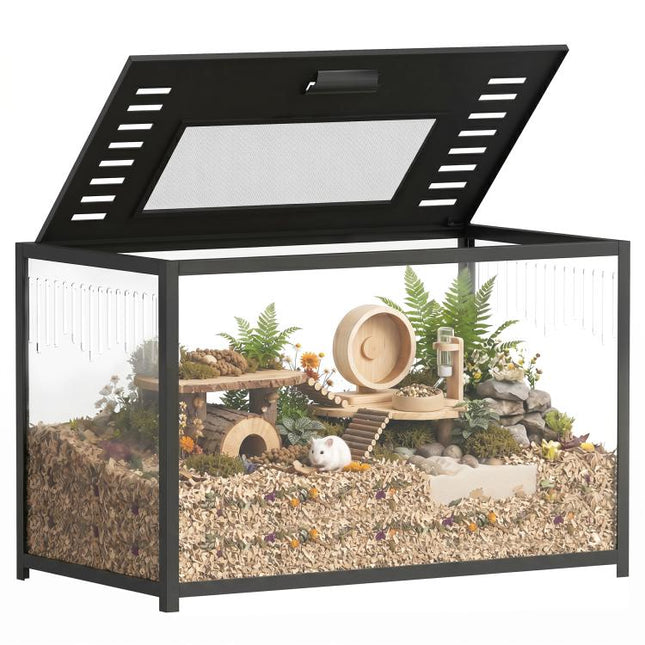 Hamster Cage, Chewproof Metal Rat Cage with Deep Base, Openable Top for Syrian Dwarf Hamster, Gerbil, 80 x 45 x 50.5 cm