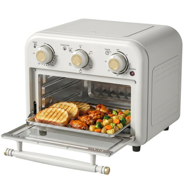 Air Fryer Toaster Oven, Convection Countertop Oven, with Adjustable Temperature and Timer, 12 L, Cream White