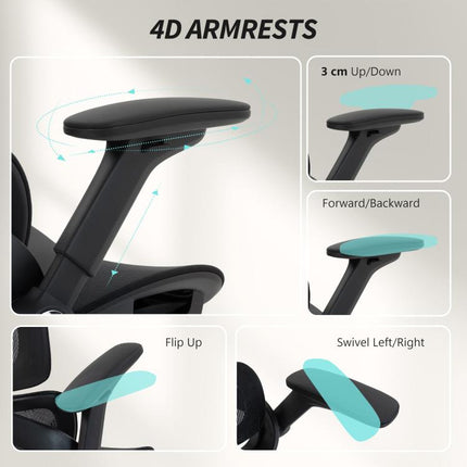Ergonomic Office Chair, High Back Mesh Desk Chair, Black