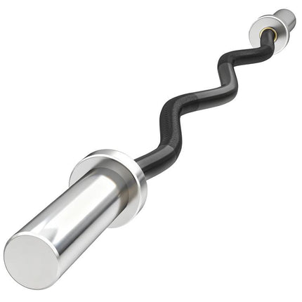 4ft Olympic EZ Curl Bar, Barbell Bar for 2 inch Weight Plates with Non-Slip Hand Grip 120cm