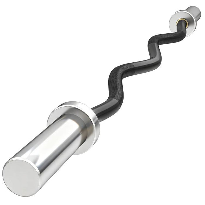 4ft Olympic EZ Curl Bar, Barbell Bar for 2 inch Weight Plates with Non-Slip Hand Grip 120cm