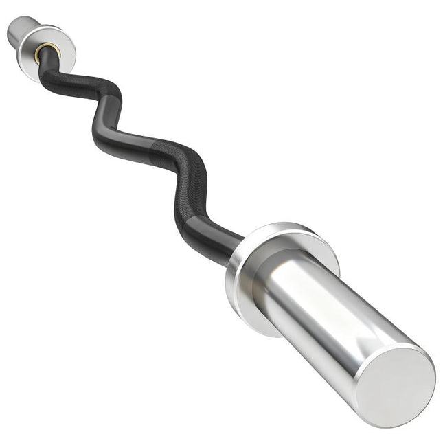 4ft Olympic EZ Curl Bar, Barbell Bar for 2 inch Weight Plates with Non-Slip Hand Grip 120cm