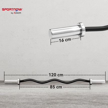 4ft Olympic EZ Curl Bar, Barbell Bar for 2 inch Weight Plates with Non-Slip Hand Grip 120cm