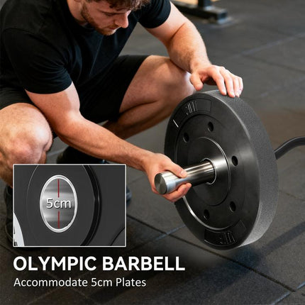 4ft Olympic EZ Curl Bar, Barbell Bar for 2 inch Weight Plates with Non-Slip Hand Grip 120cm