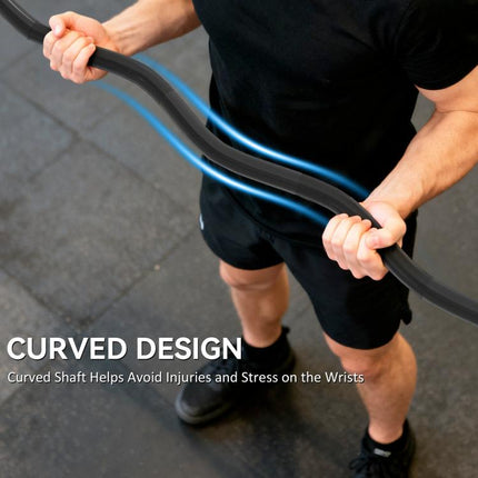 4ft Olympic EZ Curl Bar, Barbell Bar for 2 inch Weight Plates with Non-Slip Hand Grip 120cm