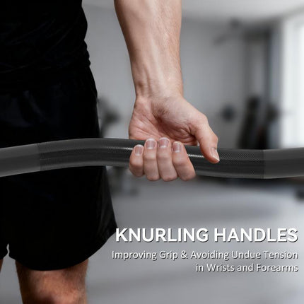 4ft Olympic EZ Curl Bar, Barbell Bar for 2 inch Weight Plates with Non-Slip Hand Grip 120cm