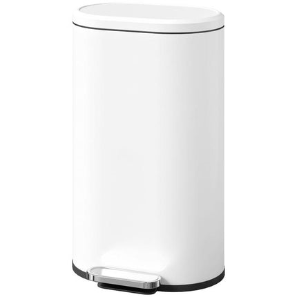 30 L Modern Curved Kitchen Bin - White