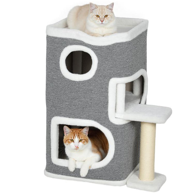75 cm Cat Tree, Cat Tower Condo for Indoor Cats with Scratching Post, Jumping Platform, Grey