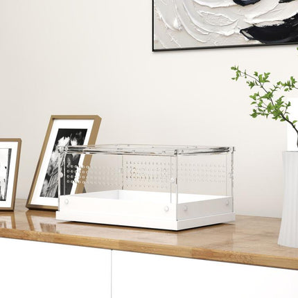 Acrylic Reptile Terrarium with Top Sliding Door, Vents, for Leopard Gecko, Hognose Snake, 30 x 20 x 15 cm