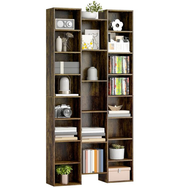 21-Compartment Bookshelf - Brown