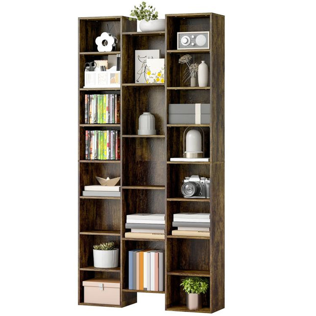 21-Compartment Bookshelf - Brown
