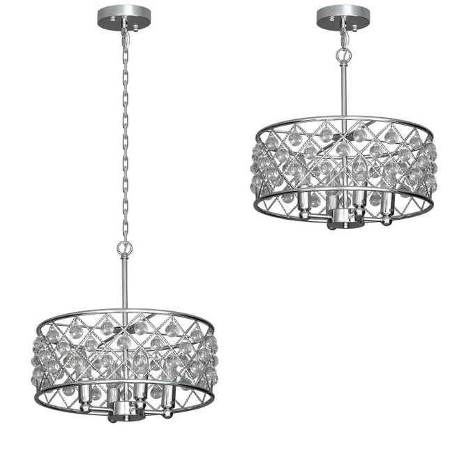 51 Crystallite Four-Bulb Chandelier - Silver-Tone
