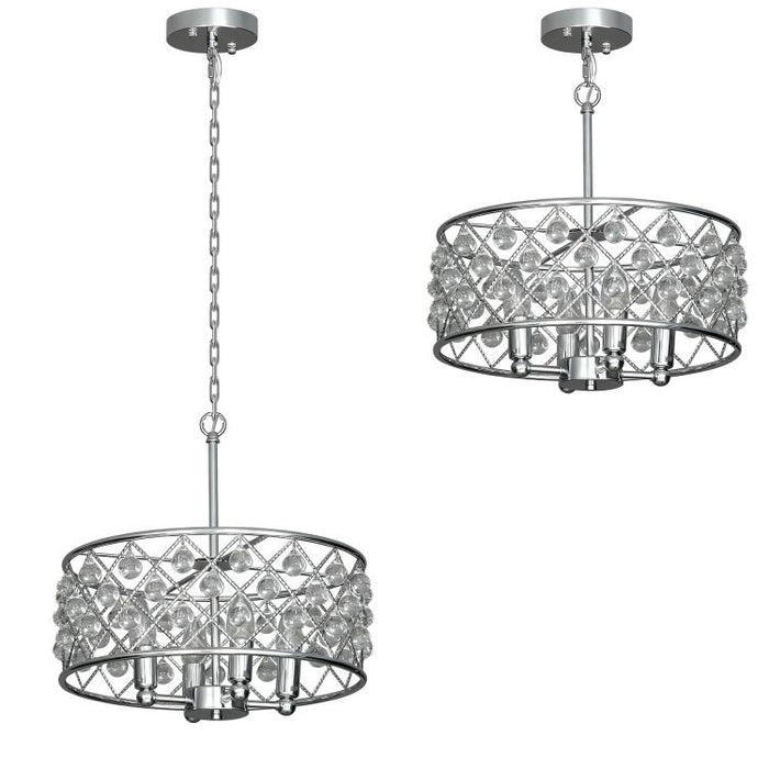 51 Crystallite Four-Bulb Chandelier - Silver-Tone