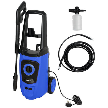 1800W High?Pressure?Washer, 150 Bar Pressure, 510 L/h Flow, High-Performance Portable Power Jet Wash Cleaner Blue