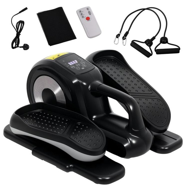 Under Desk Electric Elliptical Machine for Home, Sit Down Pedal Exerciser for Seniors with 12 Programs, LCD Monitor, Compact with Remote Control & Non-Slip Pad