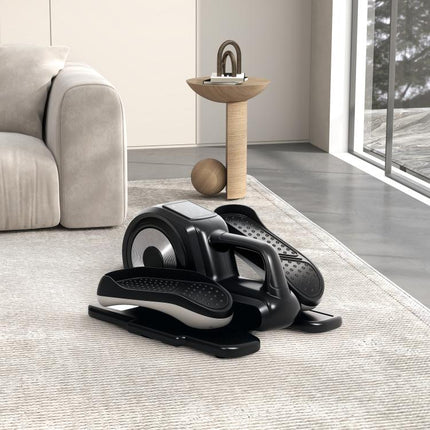 Under Desk Electric Elliptical Machine for Home, Sit Down Pedal Exerciser for Seniors with 12 Programs, LCD Monitor, Compact with Remote Control & Non-Slip Pad
