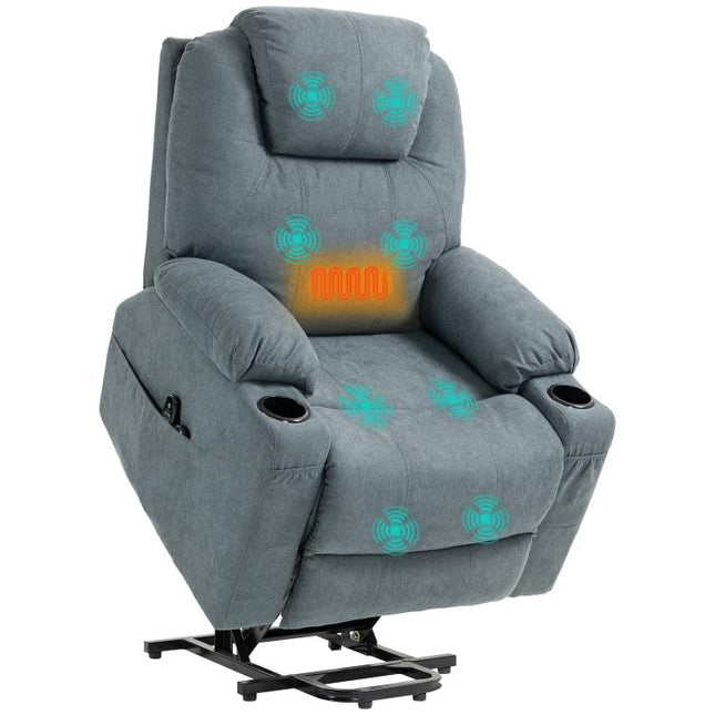 Power Lift Recliner Chair with Pocket Spring, Electric Lift Chair with Wide Backrest, Grey