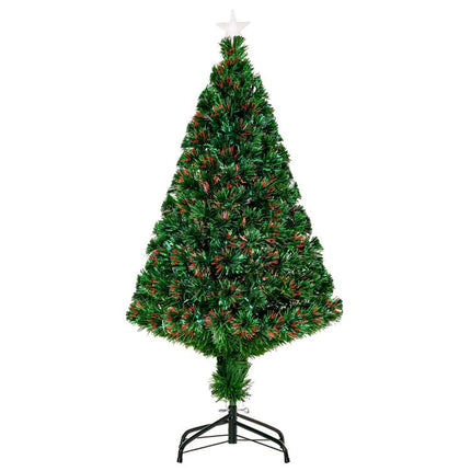 4FT Pre-Lit Fibre Optic Artificial Christmas Tree Holiday Xmas Décor with Tree Topper Multi-Colour