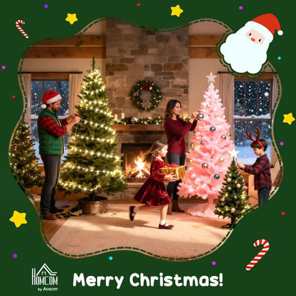 4FT Pre-Lit Fibre Optic Artificial Christmas Tree Holiday Xmas Décor with Tree Topper Multi-Colour