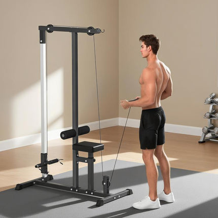 Exercise Pulley Machine Power Tower with Adjustable Seat Cable Positions