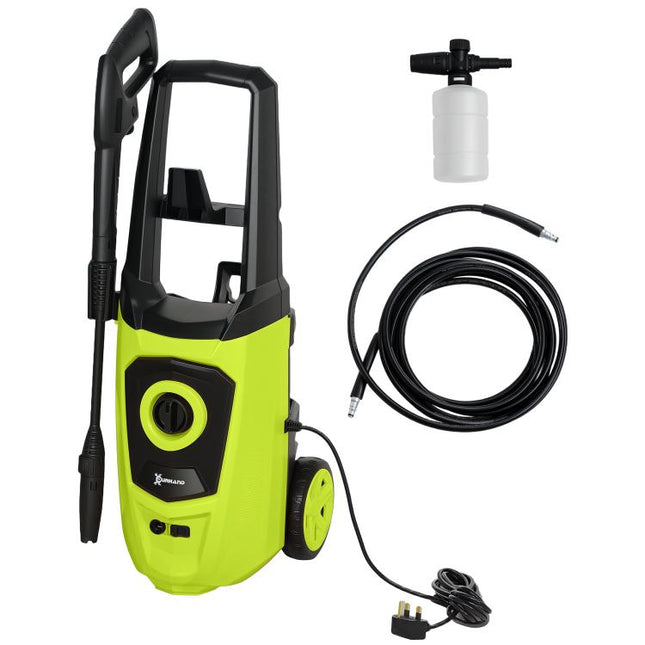 1800W High?Pressure?Washer, 150 Bar Pressure, 510 L/h Flow, High-Performance Portable Power Jet Wash Cleaner Green