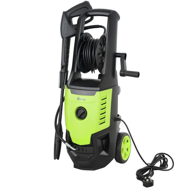 2200W High?Pressure?Washer, 170 Bar Pressure Washer with Adjustable Nozzle and 6M Hose, 32W x 32D x 80H cm Green