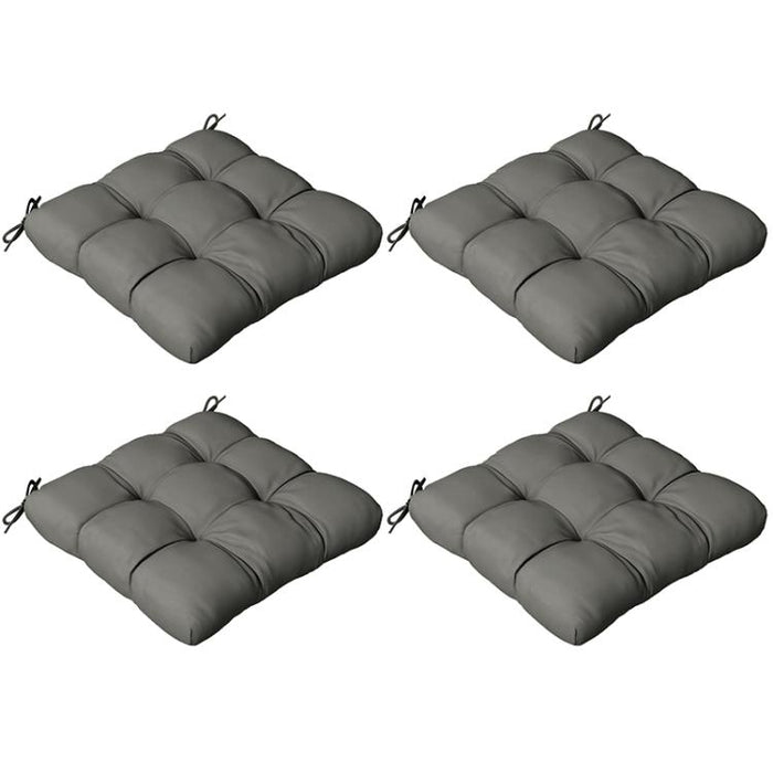 4-Piece Seat Cushion Pillows Replacement, Patio Chair Cushions Set with Ties for Indoor Outdoor, Charcoal Grey