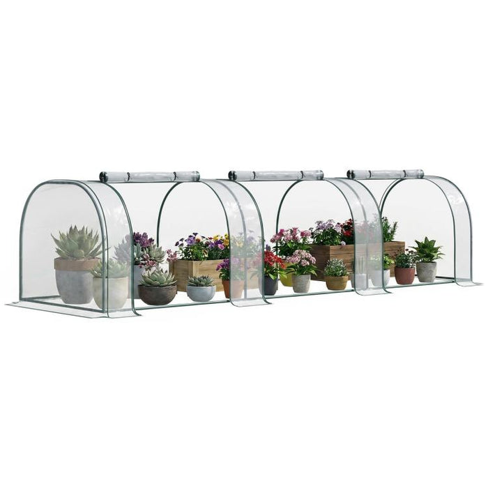 350 x 100 cm Low Tunnel Greenhouse - Clear