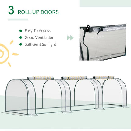 350 x 100 cm Low Tunnel Greenhouse - Clear
