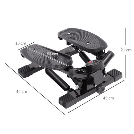 Portable Mini Stepper, Exercise Fitness Machine for Legs Arms Thigh Toner Toning Machine, Stair Steps Workout Training Fitness, w/ Resistance Bands and Floor Mat, Black