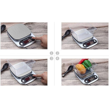 Digitale Küchenwaage (10 kg) mit LCD-Display, Lebensmittelwaage, Briefwaage, elektronische Waage C