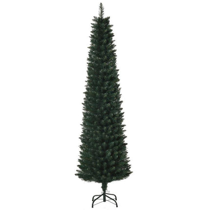 180 cm artificial Christmas tree, slim Christmas tree with 380 branch tips, foldable metal stand, green
