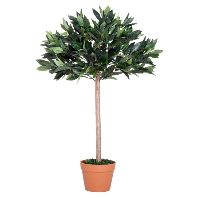 3ft Artificial Laurel Tree Indoor Plant Greenery for Home Office Potted in An Orange Pot