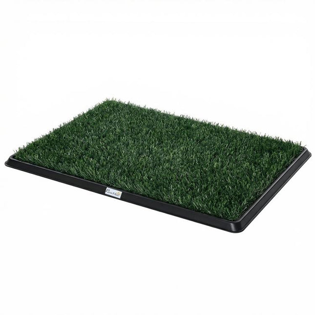 Dog Grass Pee Pad with Tray, Dog Toilet Tray with 2 Artificial Grass Mats, Portable Puppy Training Toilet