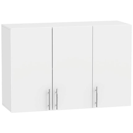 Bathroom Wall Cabinet, Wall-Mounted Bathroom Storage Cabinet with 3 Doors, Adjustable Shelf for Kitchen, White