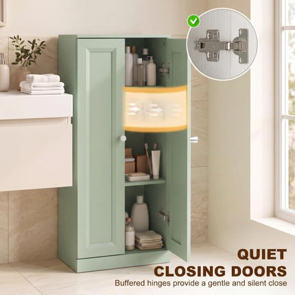 Narrow Bathroom Cabinet, Slim Storage Cabinet with 2 Doors & 4 Tiers, Freestanding Narrow Cupboard