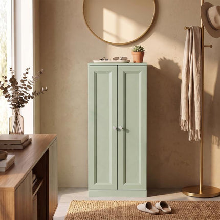 Narrow Bathroom Cabinet, Slim Storage Cabinet with 2 Doors & 4 Tiers, Freestanding Narrow Cupboard