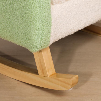 Poltrona per Bambini 18-36 Mesi con Braccioli e Imbottitura Spessa in Sherpa e Legno di Eucalipto, Verde