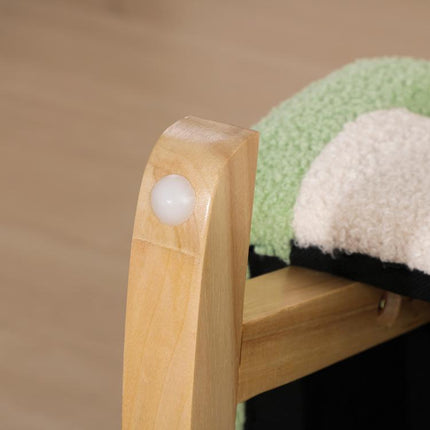 Poltrona per Bambini 18-36 Mesi con Braccioli e Imbottitura Spessa in Sherpa e Legno di Eucalipto, Verde