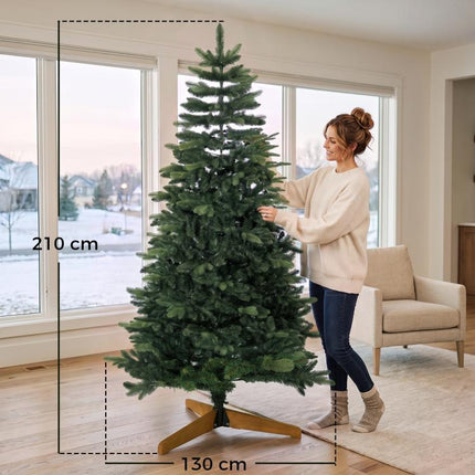 Albero di Natale Artificiale Abete Nobile 1161 Rami 210cm Verde