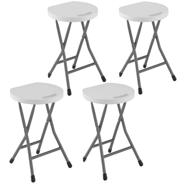 Set of Four Folding Carry Stools - White