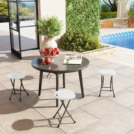Set of Four Folding Carry Stools - White