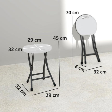 Set of Four Folding Carry Stools - White