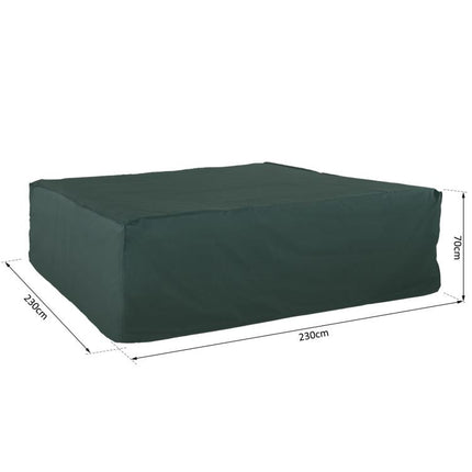 Large Patio Garden Furniture Set Cover 600D Oxford Square Waterproof, 230 x 230 x 70 cm, Green