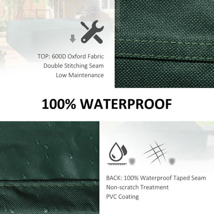 Large Patio Garden Furniture Set Cover 600D Oxford Square Waterproof, 230 x 230 x 70 cm, Green
